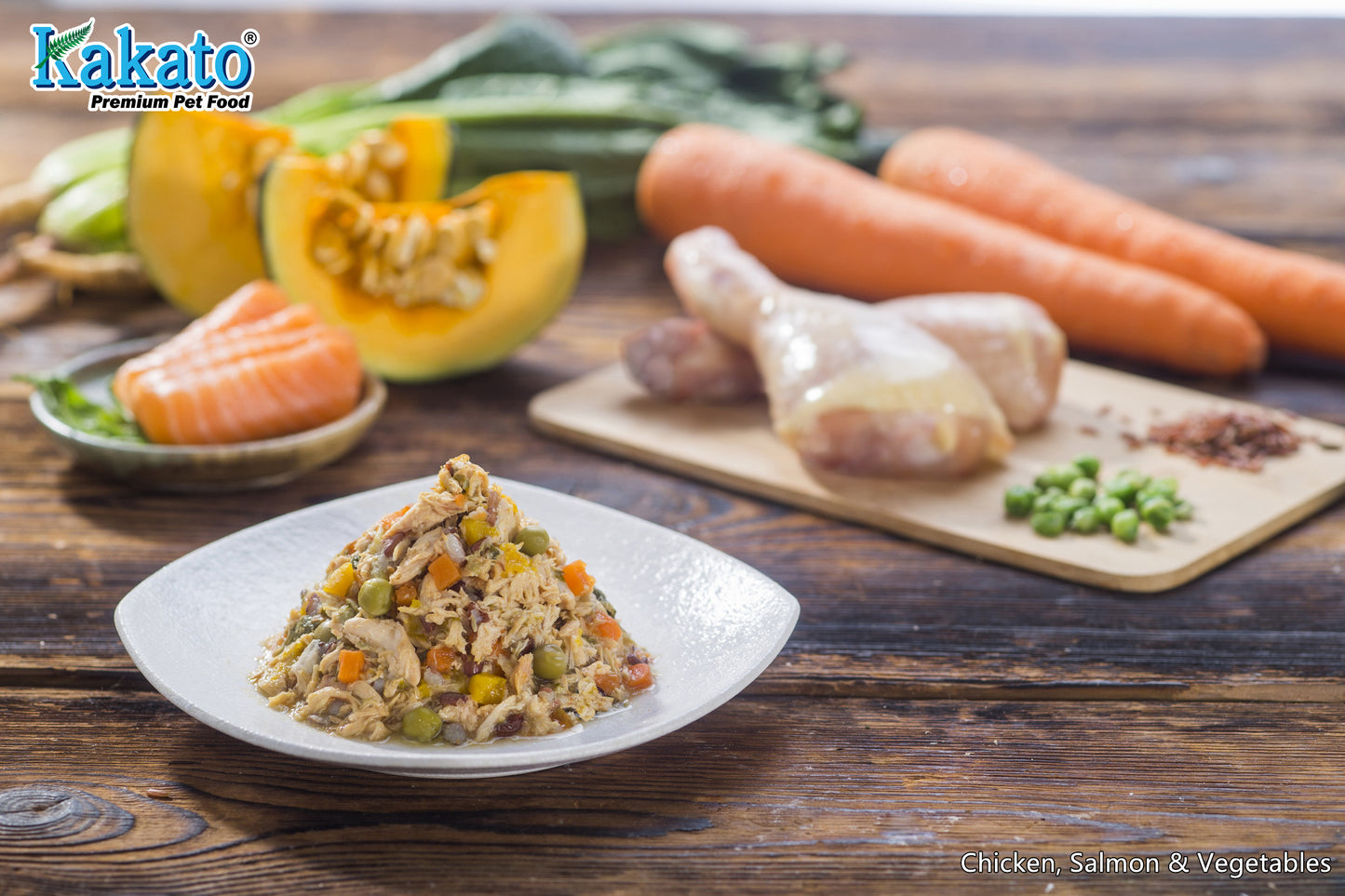 CHICKEN WITH SALMON & VEGETABLES (170g)