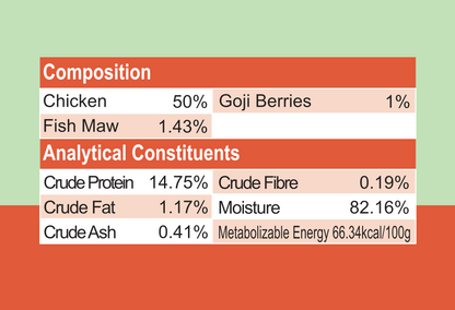 SIMMERED CHICKEN FLAVOURED WITH FISH MAW & GOJI BERRIES (70g)
